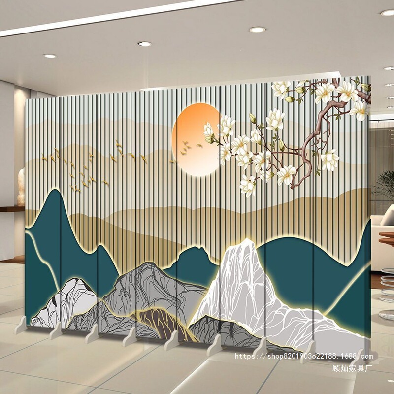 New Chinese-Style Screen Partition for Living Room, Hotel Lobby, Entrance, Hotel Background Wall, Mobile Home Folding Screen New Chinese-Style Screen Partition for Living Room, Hotel Lobby, Entrance, Hotel Background Wall, Mobile Home Folding Screen