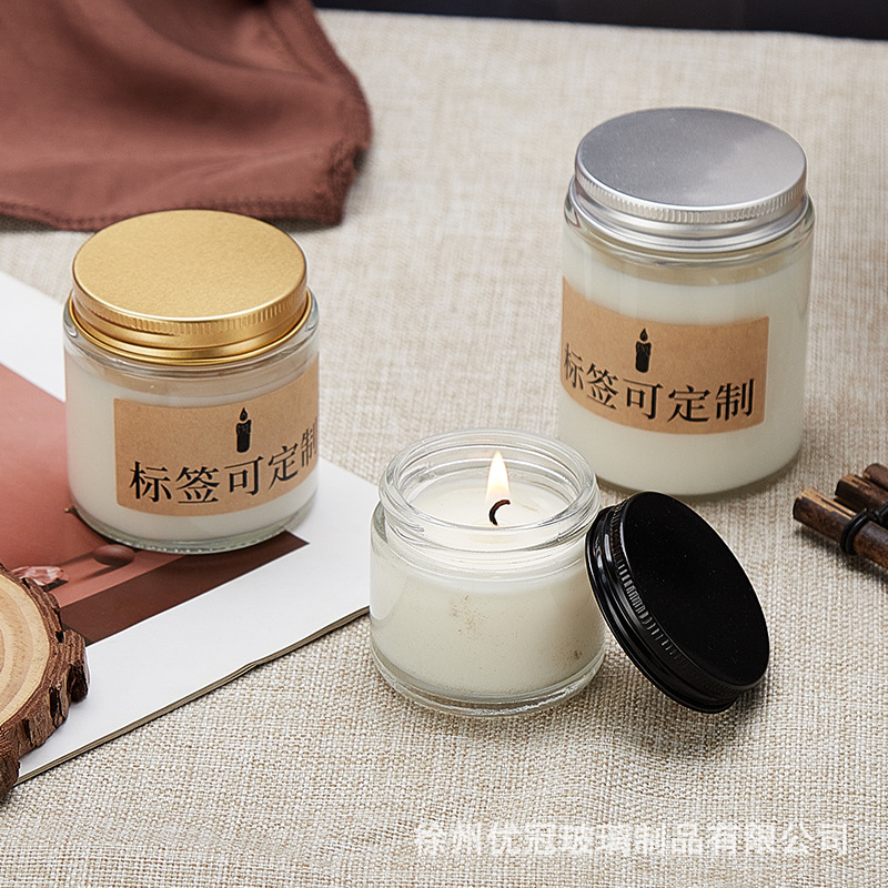 250ml recipiente de vela de vidrio transparente con tapa 120ml marrón aromaterapia vela taza vacía taza DIY candelabro de vidrio