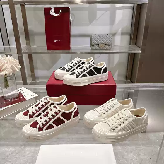 25 Summer New Sports Canvas Shoes for Women, Thick soled Height Increasing German Training Shoes, Board Shoes, G Home White Shoes