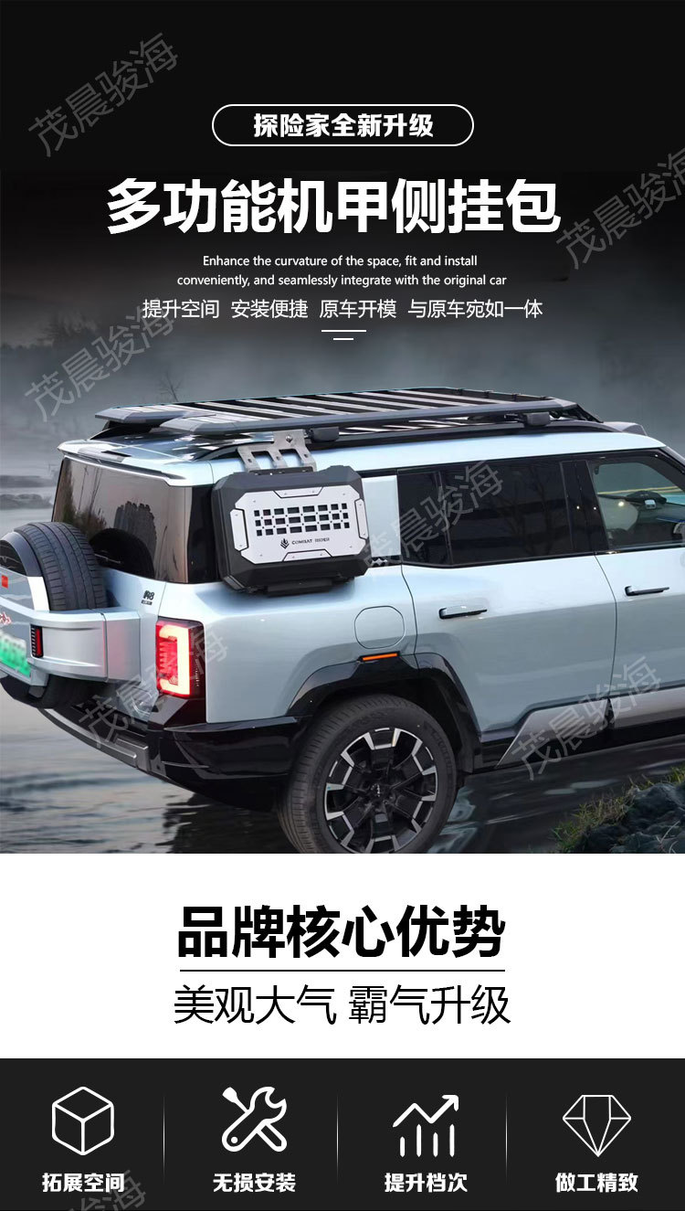 Side window mecha schoolbag insurance brand aluminum alloy material side window mecha net off-road modified new side schoolbag