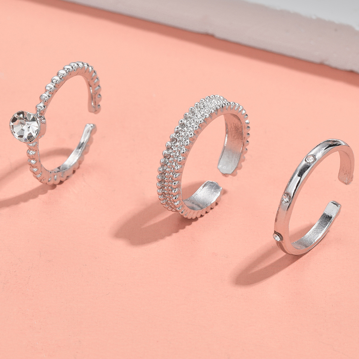 Stackable Minimalist Ring Set With Cubic Zirconia For Women_voghion.com