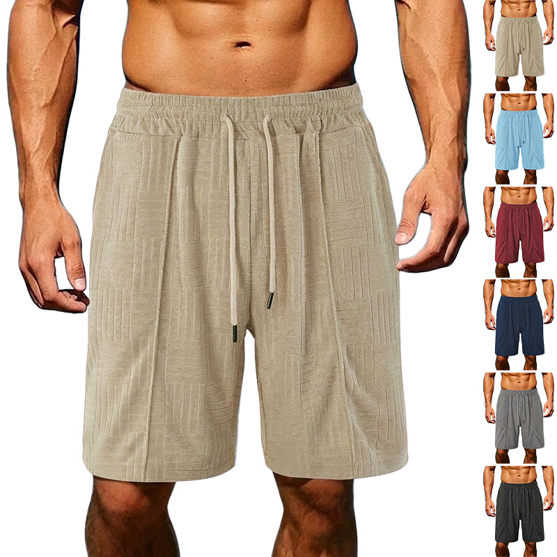 Ropa de hombre transfronteriza europea y americana TK de moda de verano deportivo relajado toallas transpirables Jacquard pantalones de hombre