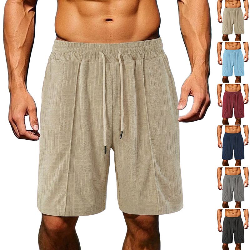 Cross-border Men's European and American TK Summer Fashion Sports Leisure Loose Breathable Towel Jacquard Sweat-absorbent Men's Shorts