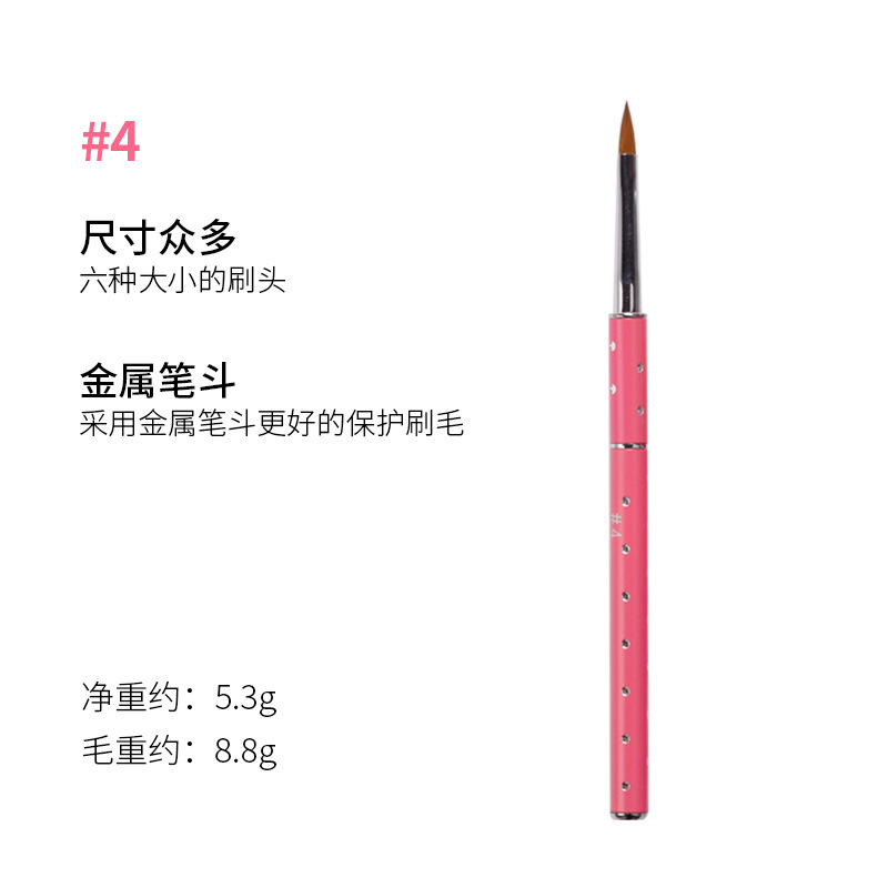 Suministro directo transfronterizo arte de uñas pluma de cristal tallada extensión de uñas pluma de cristal estrellado diamante titular de la pluma paquete único