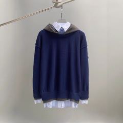 爆款现货正确版本高品质BL家新款重工款假三件套毛衣宽松版情侣款