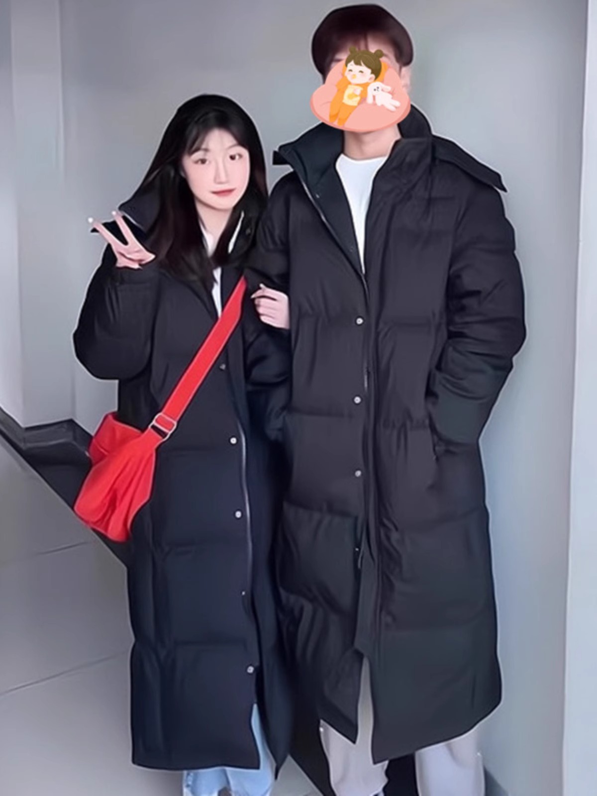 2023新型冬ダウン綿服女性韓国版の中長タイプの膝を越えてゆったりしたカップルの中劇綿服コート