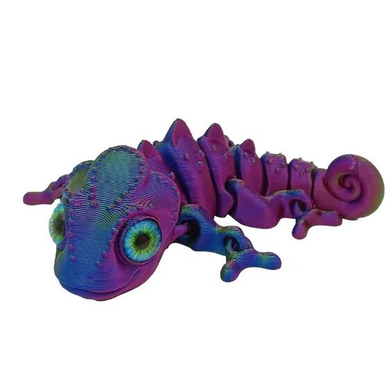 3D printing chameleon cub multi-joint movable simulation eyes accessories children's toys gifts living room ornaments