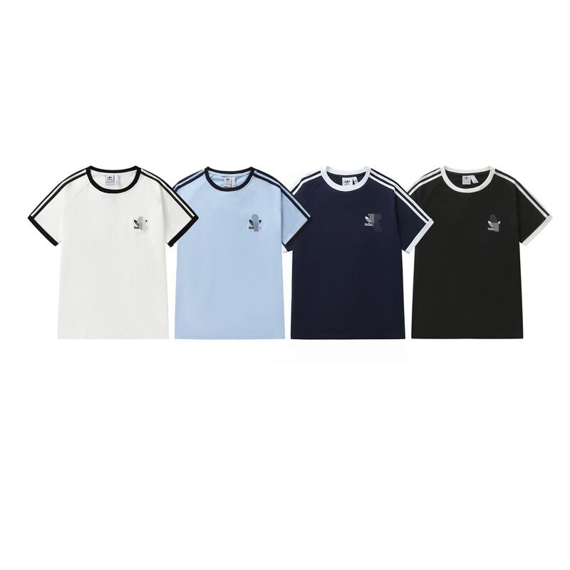 Cross-Border Ad: Clover Jennie Style Embroidered Short-Sleeve T-Shirt for Women, Round Neck, Loose Fit, Casual Couple Style