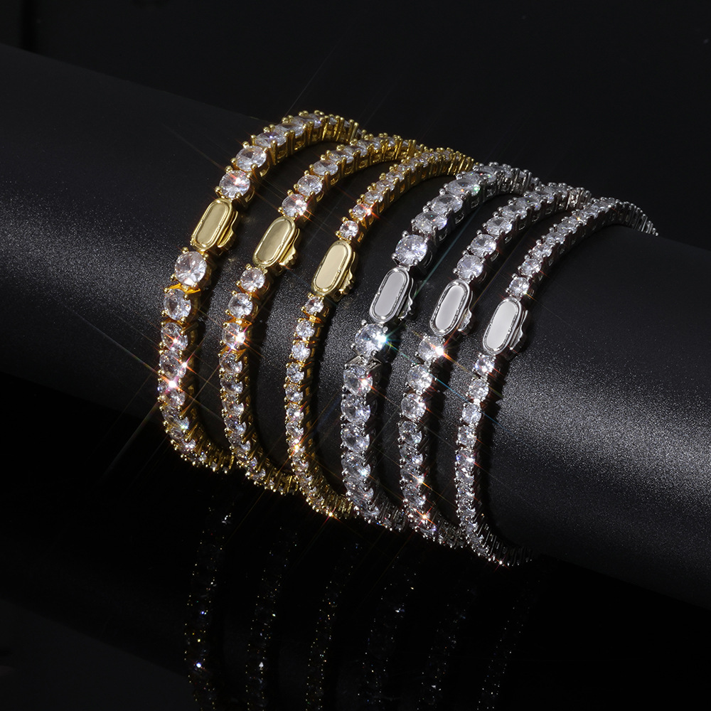 Men's Tennis Necklace With Zircon Stones Hip-hop Style Accessory_voghion.com