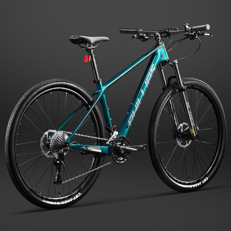 Philip Mountain Bike Bicycle Ultra-Light Carbon Fiber Men's Adult Variable Speed Shock-Absorbing Oil Disc Line Wire Controlled Green