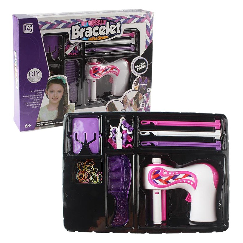 Tiktok mismo estilo transmisión en vivo de tres hilos Dispositivo de trenzado de cabello eléctrico chica maquillaje accesorios para el cabello corbata trenzas de pelo juguete