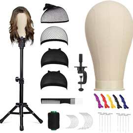 22寸帆布Wig Head Wig Stand Tripod with Heads Canvas头模支架