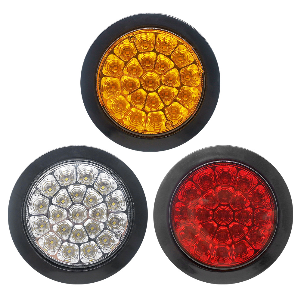 En stock suministro remolque luz redonda LED camión luz lateral logística camión hamburguesa luz bomba coche luz de conducción