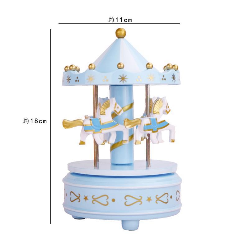 Día de los niños regalo de cumpleaños decoración de la torta atmósfera decoración música carrusel ocho caja de música traje romántico