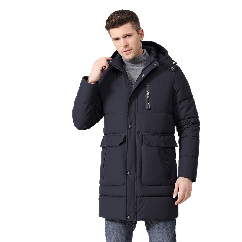 Hombre transfronterizo invierno plumón chaqueta de algodón de invierno, chaqueta de algodón media y larga, chaqueta de algodón caliente gruesa image 6