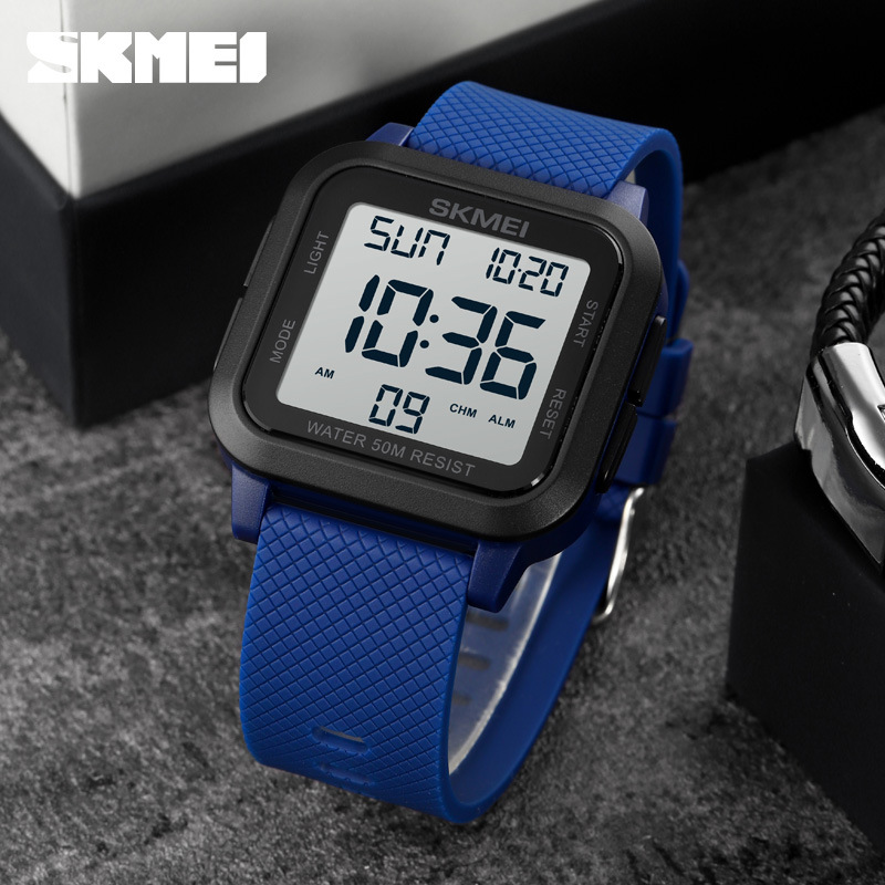 Skmei reloj electrónico deportivo multifuncional al aire libre reloj de estudiante casual de moda simple impermeable para hombres