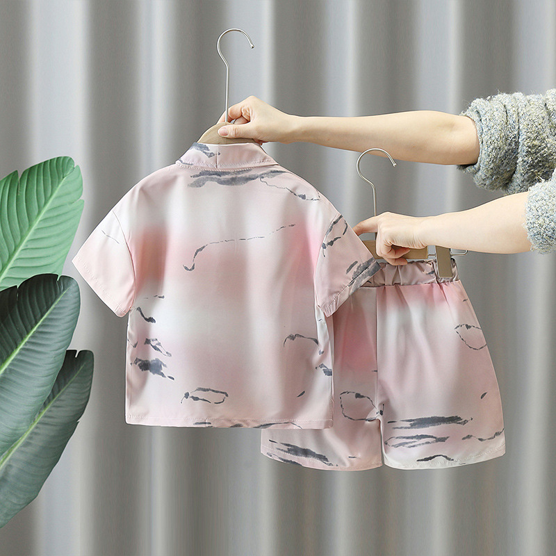 7809 Ropa para niños Traje de verano para niños Hermoso traje de dos piezas de moda para niños pequeños y medianos Camisa delgada de verano para niños pequeños y medianos