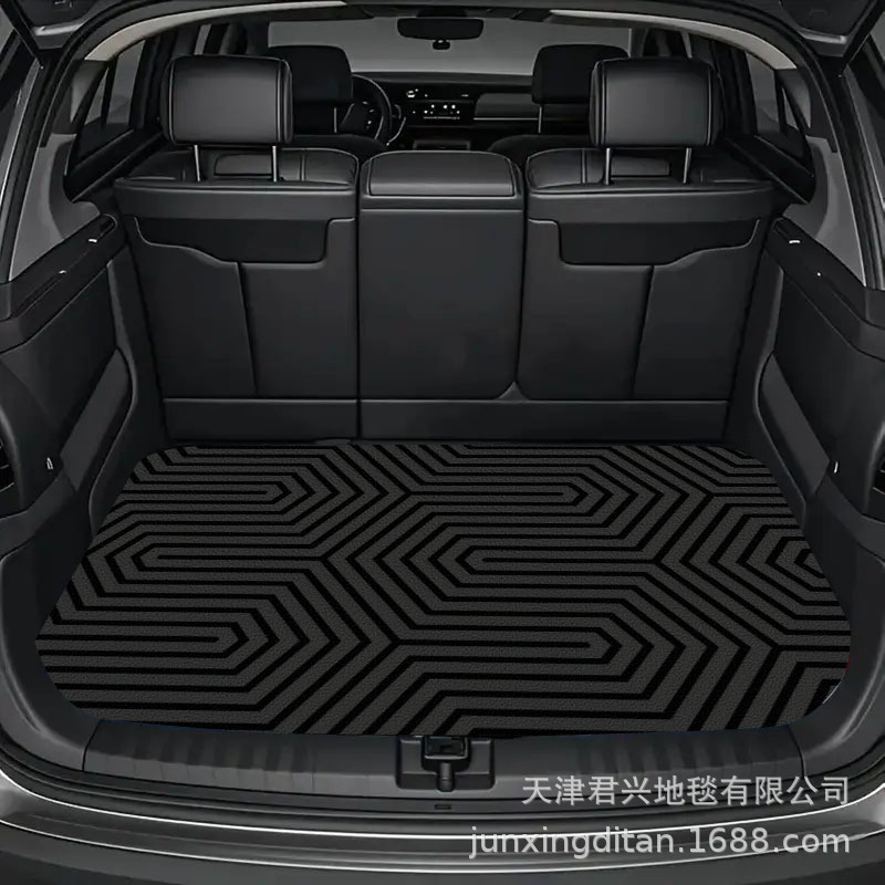 跨境亚马逊简约汽车专用后备箱地垫耐脏耐磨易打理防尘水晶绒垫子