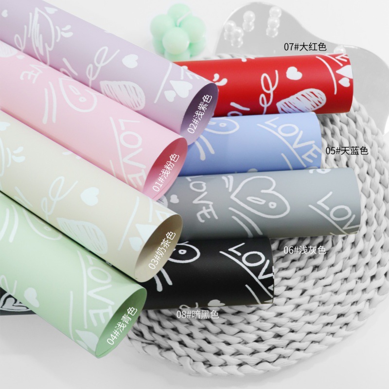 Fabricante de fiestas de flores al por mayor nuevos productos transfronterizos, ramo de San Valentín, papel de embalaje, floristería, papel de embalaje de flores a prueba de agua, materiales