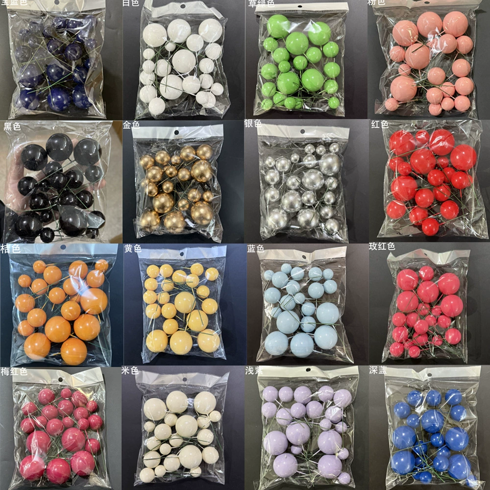 Круглый шарик из пеноматериала цвета макарон, плагин для дня рождения, выпечки, десертного стола, украшение для торта, 20, смешанная упаковка