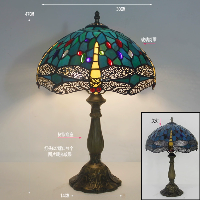 Retro table lamp for bed, lantern, creative villa for hotel