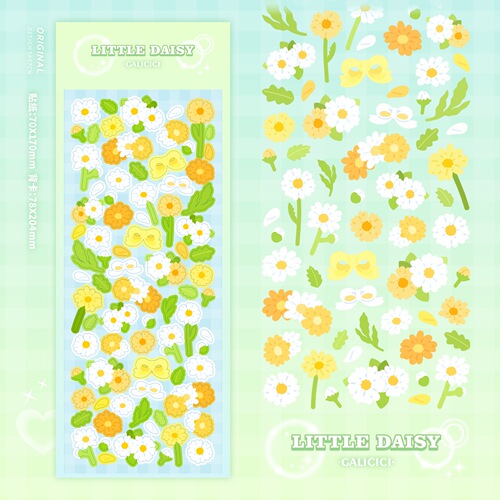 Curry Xixi Original Flower Series Laser Sticker Guka DIY Decoration Material
