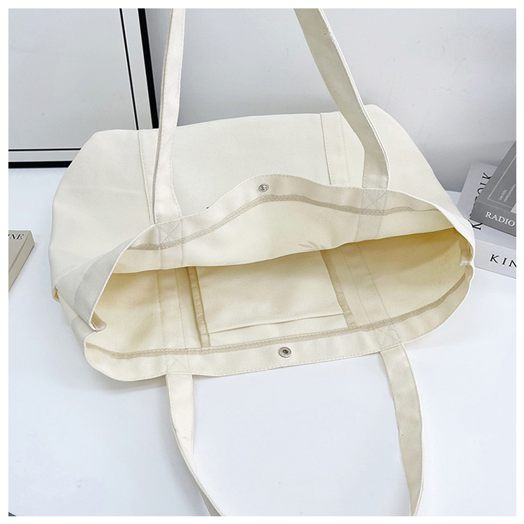 A new best-selling large-capacity casual canvas bag, a Korean-style fashionable and simple canvas bag for commuting to school undefined