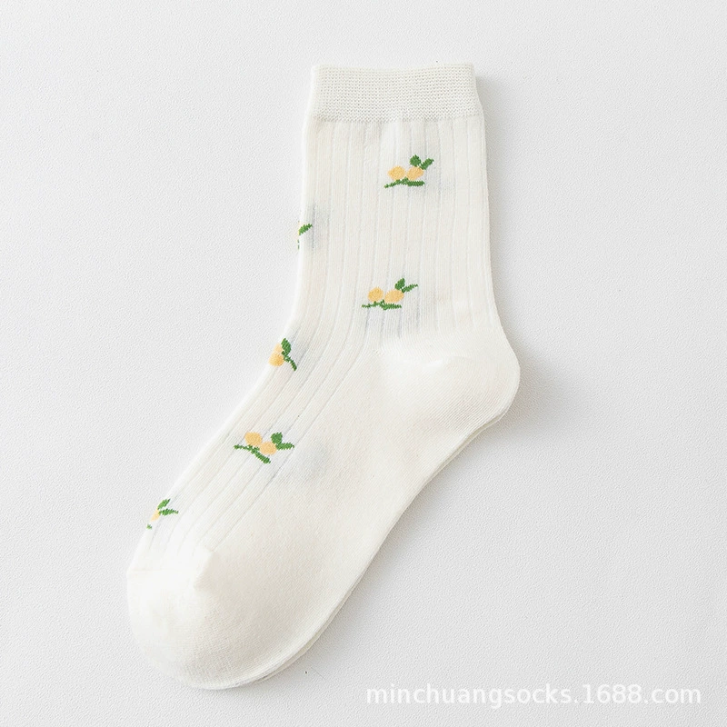Гольфы (knee socks) в японском стиле, белые, с вышивкой медвежат, демисезонный универсальный размер