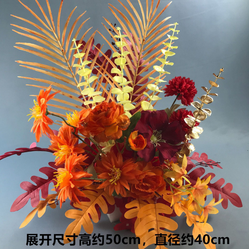 婚庆地排花仿真花婚礼布置成品道具新款订婚装饰迎宾路引摆件花排|undefined