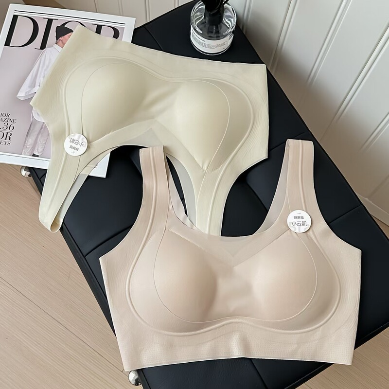 1358粉底液隐形无痕背心式内衣女无钢圈一体杯固定杯聚拢舒适文胸|undefined