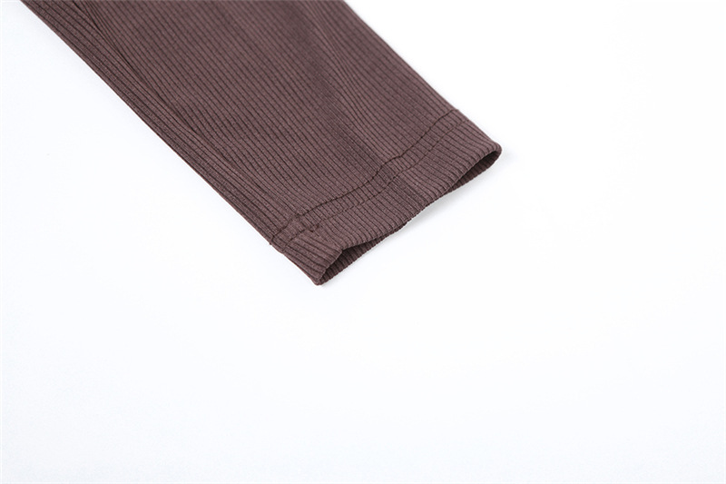 Fall Women Clothing Sexy Yoga Low Collar Solid Color Long Sleeve Narrow Slim Long Jumpsuit