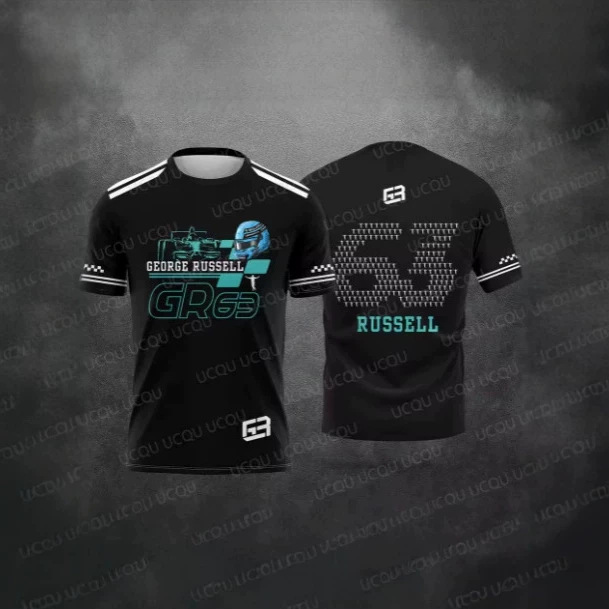 2026 New Racing Car No. 63 Rider George Russell Fan 3D Printed Pattern T-Shirt Men's and Women's T-Shirt