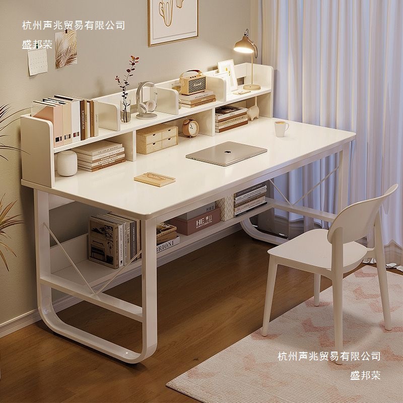 Manufacturer's Computer Desk with Bookshelf Desk Small Apartment Table Rental House Rental Simple Storage Bedroom Office Student