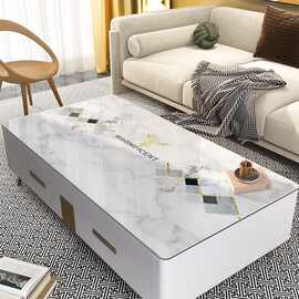 R5X茶几桌布防水防油防烫pvc软玻璃茶几桌垫轻奢高级感桌布长方形