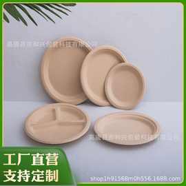 一次性纸盘甘蔗浆蛋糕盘加厚纸浆盘子纸碟火锅餐盘手工绘画盘