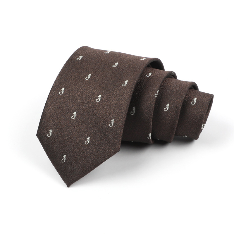 Corbata de hombre jacquard bordado 8CM poliéster seda corbata tejida hombre sentido superior l corbata logo diseño y producción