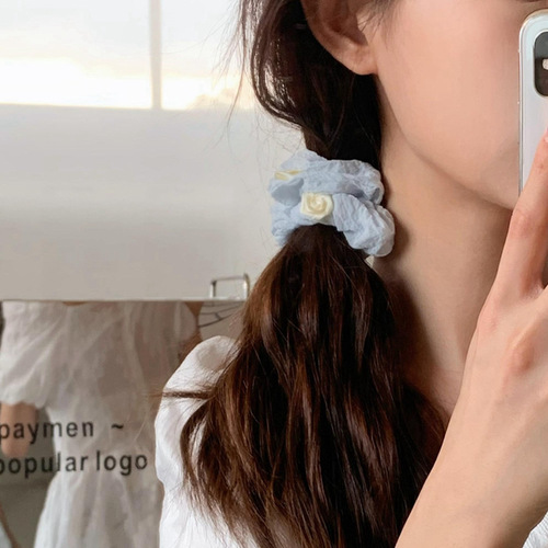 French girl rose hair rope sweet small hair ring elegant temperament hair rope large intestine ring Japanese and Korean hair accessories headdress