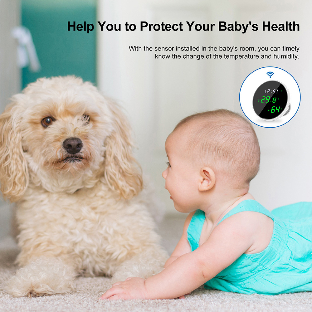 Graffiti WiFi sensor de temperatura y humedad detector de tuya WIFI inalámbrico de temperatura y humedad fuente de alimentación USB en tiempo real de informes