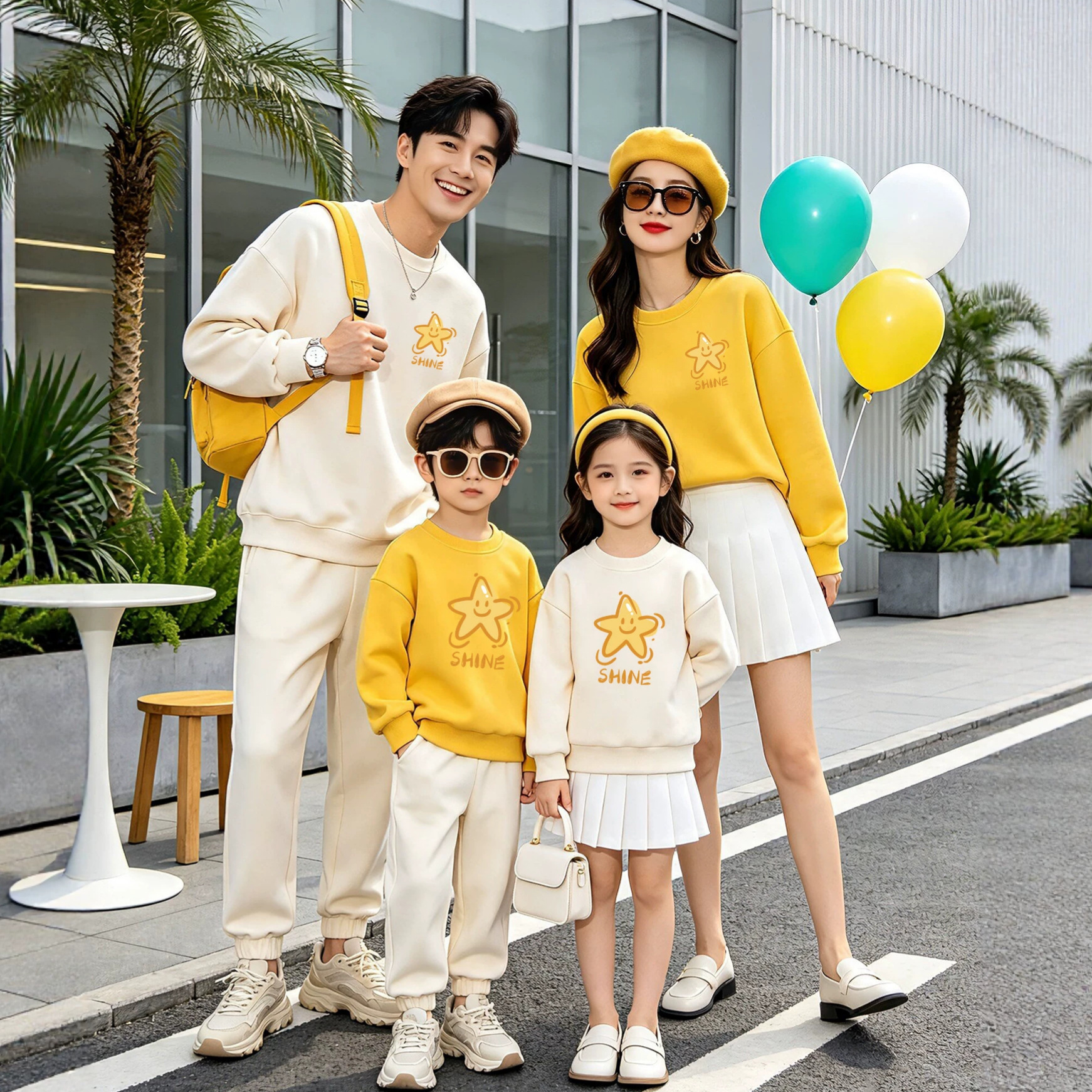 Original high-end mother-daughter parent-child outfit, 2026 autumn new Korean-style loose round-neck sweatshirt, student class uniform top