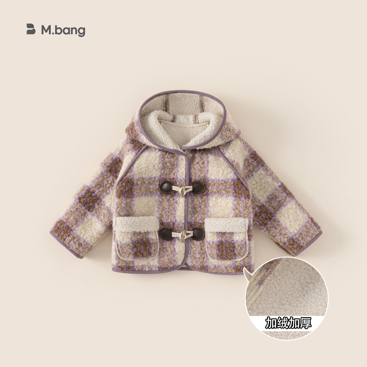 Yubao ropa infantil de niñas abrigo de lana de invierno coreano nuevo bebé con capuzas de algodón grueso