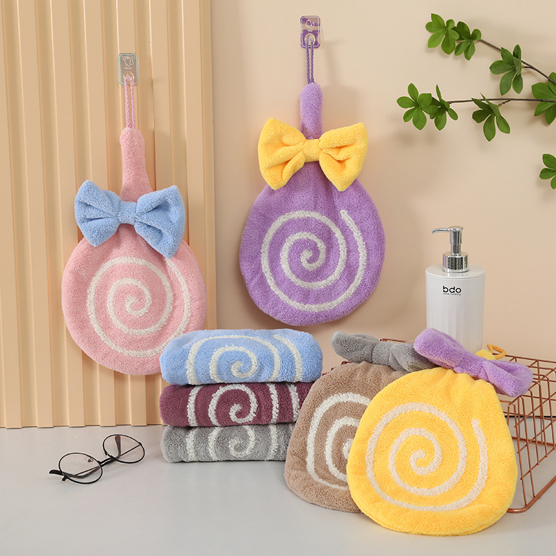 Cartoon hand towel soft absorbent coral velvet small towel Lollipop hand towel absorbent towel