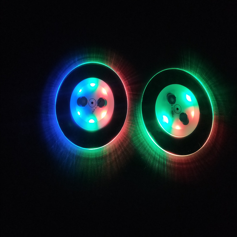 LED发光杯垫 圆形亚克力材质 薄款发光底座 酒吧KTV闪光杯垫