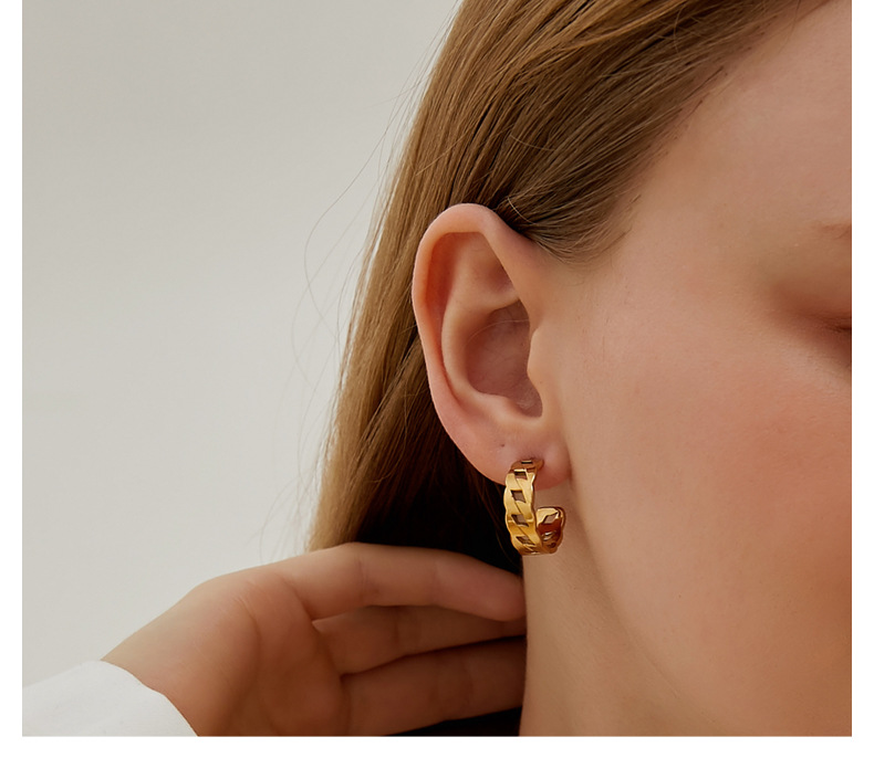 Fashion Geometric Titanium Steel Plating Earrings 1 Pair display picture 5