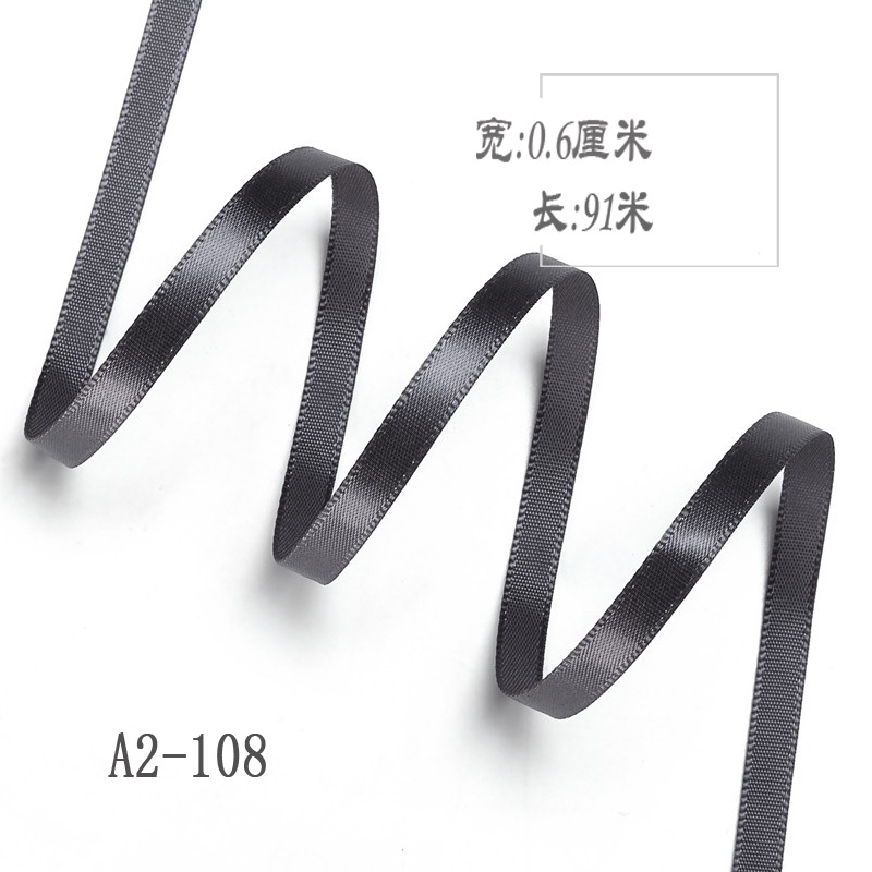 6mm poliéster con arco DIY cinta boda etiqueta marcador ropa cuerda de satén caja de regalo embalaje cinta delgada