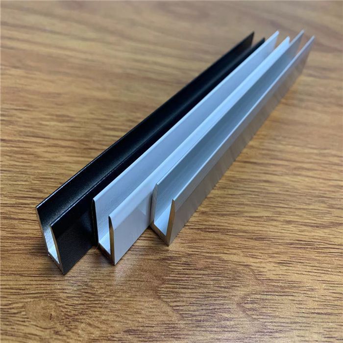 铝合金u型槽淋浴房玻璃包边卡槽6 8 10 12铝合金凹型槽装饰收口条