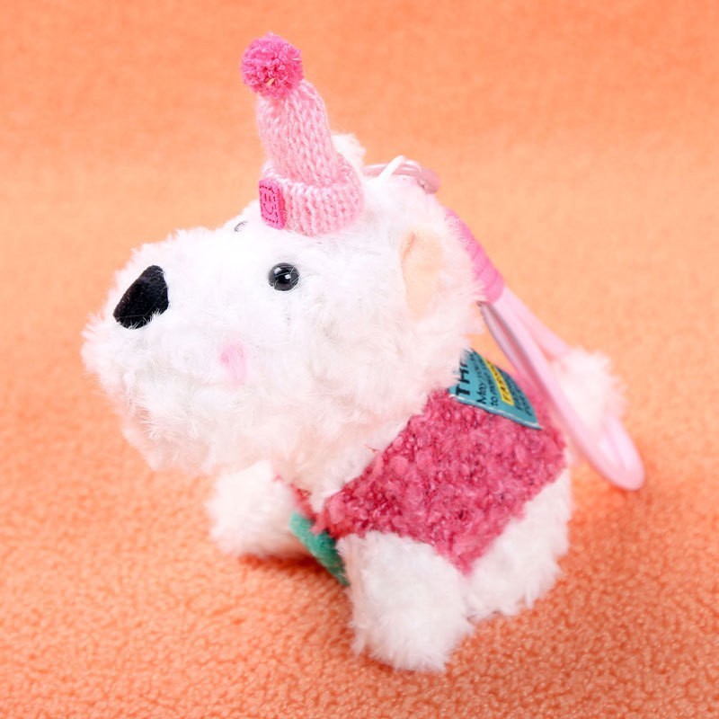 かわいい子犬ペンダントウエストハイランド犬ぬいぐるみおもちゃ人形バックパックキーホルダーペンダントガールフレンドギフト|undefined
