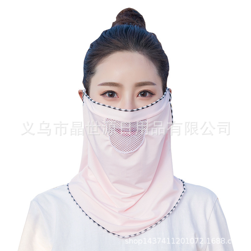 Crystal world factory Sunscreen Borneol Mask summer ultraviolet-proof new pattern Mesh ventilation Ear hanging Neck protection face shield