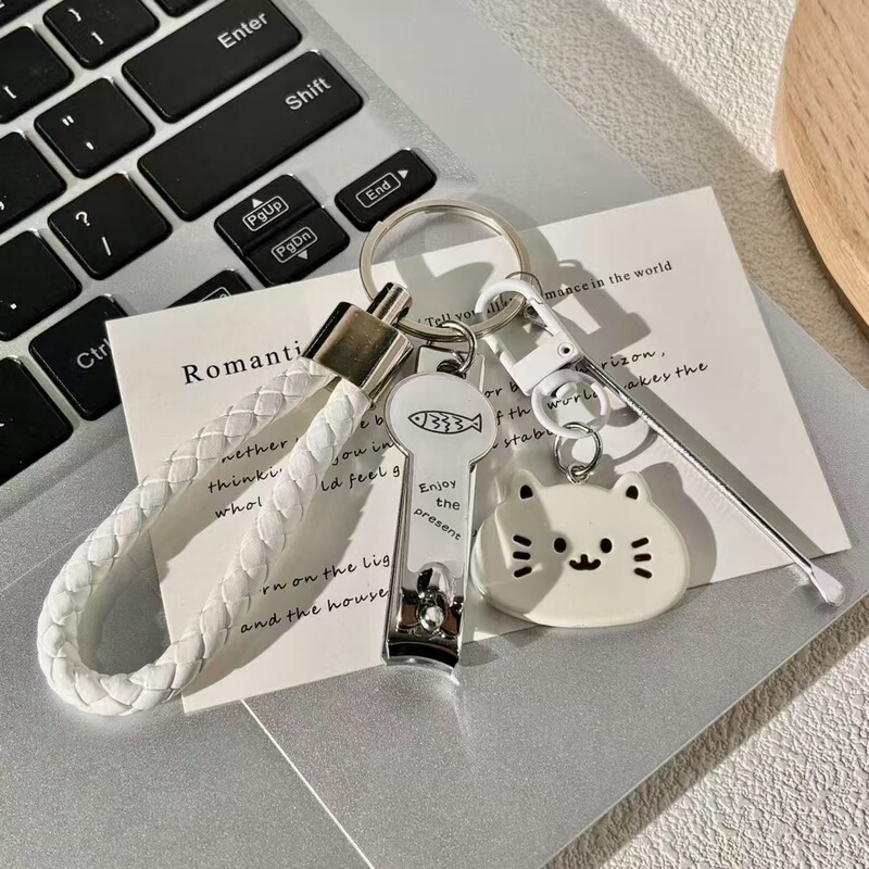 Nail Clippers Cartoon Cat Key Cute Nail Clippers Girl Couple Backpack Bag Pendant Ear Scoop Best Friend
