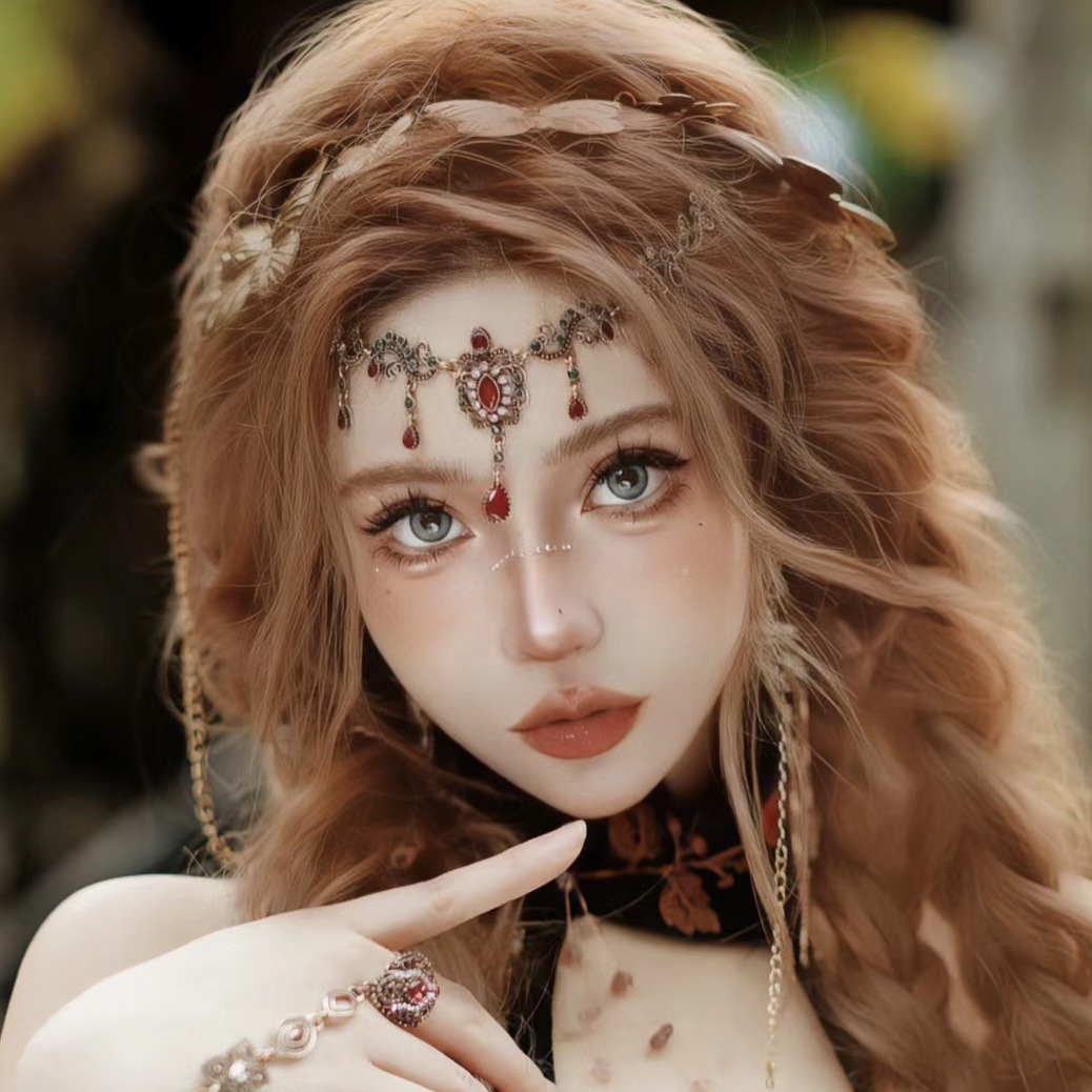 Ancient Style Forehead Ornaments, Ancient Costume Accessories, Han Dynasty Exotic Style Hair Accessories, Necklaces, Head Chains, Western Princess Eyebrow Pendants, Ethnic Style