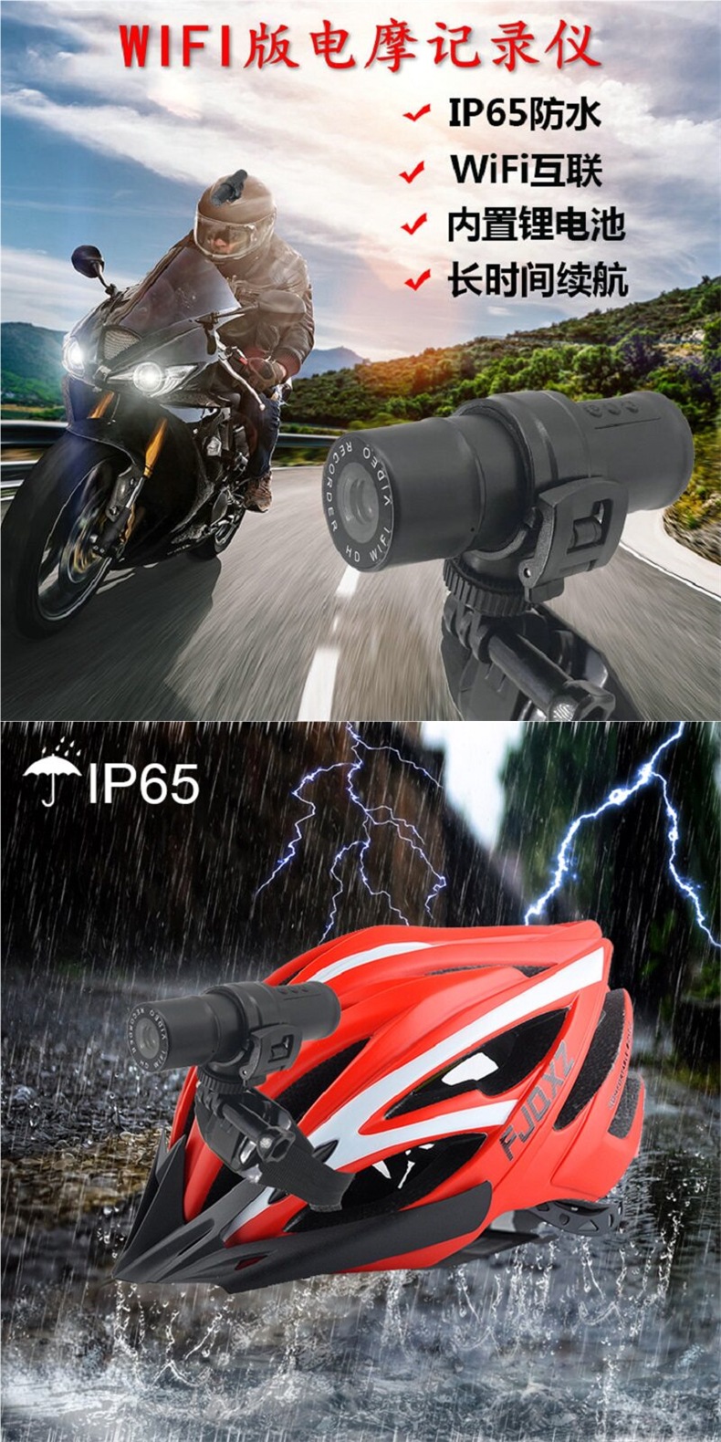 F9 Hd 1080P Camera Motorcycle Bicycle Outdoor Riding Helmet Recorder Waterproof Sports Camera